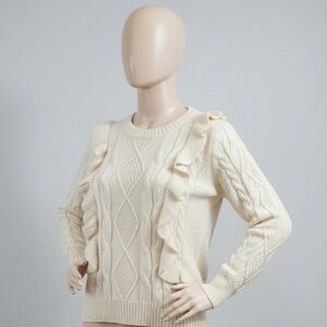 LUCCA CABLE KNIT SWEATER WOMEN'S SIZE XL CREAM